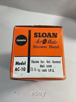 Vintage Sloan Act-O-Matic Chrome Self-Cleaning Shower Head Original Box