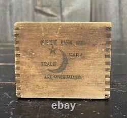 Vintage Small Crescent Watch Cases Advertising Wooden Box Crate 3