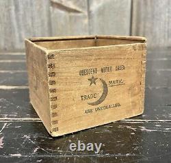 Vintage Small Crescent Watch Cases Advertising Wooden Box Crate 3