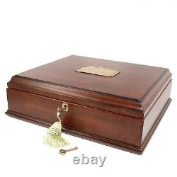 Vintage Small Metal Lock Jewelry Holder Treasure Chest Case Handmade Wooden Box