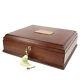 Vintage Small Metal Lock Jewelry Holder Treasure Chest Case Handmade Wooden Box