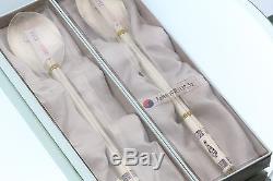 Vintage Solid. 999 Silver Chop Sticks with Spoon Unused in Box & Plastic Korea