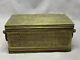 Vintage Solid Brass Treasure Chest Jewelry Trinket Box Handle Hinged Engraved