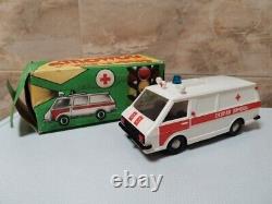 Vintage Soviet Russian Plastic Ambulance Toy Kids Original Box Documents USSR