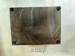 Vintage Square Incolay Stone Grizzly Family Jewelry Or Trinket Box 10x 8x 3