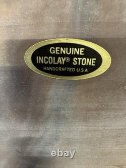 Vintage Square Incolay Stone Grizzly Family Jewelry Or Trinket Box 10x 8x 3