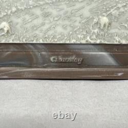 Vintage Square Incolay Stone Grizzly Family Jewelry Or Trinket Box 10x 8x 3