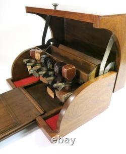 Vintage Stamper Kraft Solid Walnut Rubber Stamp Storage Box Refinished