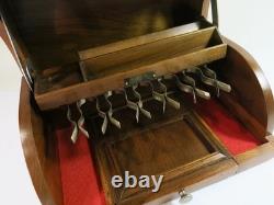 Vintage Stamper Kraft Solid Walnut Rubber Stamp Storage Box Refinished