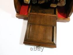 Vintage Stamper Kraft Solid Walnut Rubber Stamp Storage Box Refinished