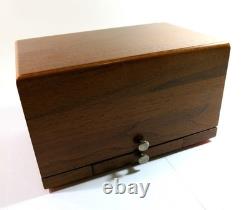 Vintage Stamper Kraft Solid Walnut Rubber Stamp Storage Box Refinished