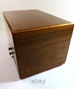 Vintage Stamper Kraft Solid Walnut Rubber Stamp Storage Box Refinished