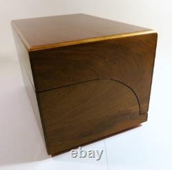 Vintage Stamper Kraft Solid Walnut Rubber Stamp Storage Box Refinished