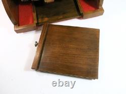 Vintage Stamper Kraft Solid Walnut Rubber Stamp Storage Box Refinished