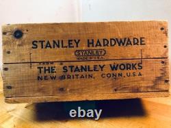 Vintage Stanely Hardware Wood Shipping Box Good Condition