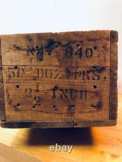Vintage Stanely Hardware Wood Shipping Box Good Condition