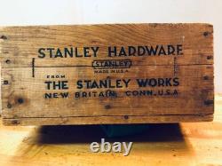 Vintage Stanely Hardware Wood Shipping Box Good Condition
