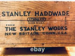 Vintage Stanely Hardware Wood Shipping Box Good Condition