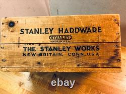 Vintage Stanely Hardware Wood Shipping Box Good Condition