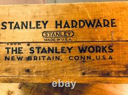 Vintage Stanely Hardware Wood Shipping Box Good Condition