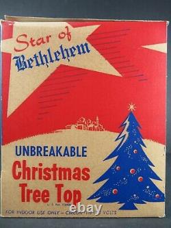 Vintage Star Of Bethlehem Plastic Christmas Tree Topper In Box Unused Oss Works
