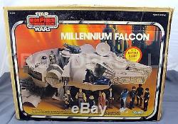 Vintage Star Wars ESB MILLENNIUM FALCON with BOX Kenner'79 + Chewy Han & Leia oop