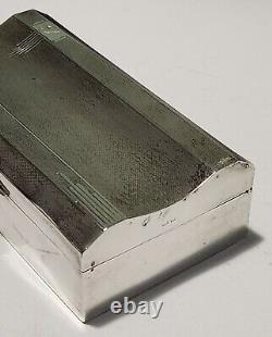 Vintage Sterling Silver Birmingham Wood Lined Cigarette Box