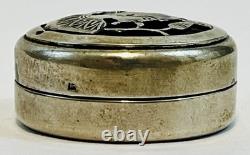 Vintage Sterling Silver Egyptian Nefertiti Cutout Pill Box