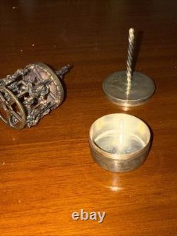 Vintage Sterling silver Horses mechanical carousel charm or trinket box 95 Gram