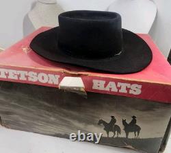 Vintage Stetson Short Brim Cowboy Hat Size 7.5 Original Box