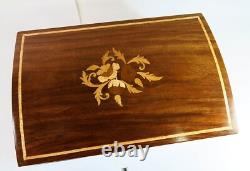 Vintage Storage/Jewelry Box+Tray-Stunning Floral Inlay! Refinished & Restored
