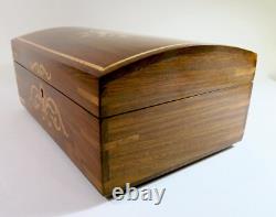 Vintage Storage/Jewelry Box+Tray-Stunning Floral Inlay! Refinished & Restored