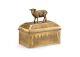 Vintage Style Decorative Brass Trinket Lord's Supper Lamb Top Box -6'' X 6.5''h