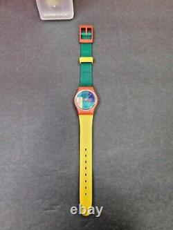 Vintage Swatch Watch 1985 McGregor Plaid with Case Instructions New Battery WORKS