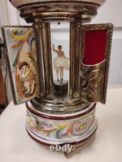 Vintage Swiss Reuge Dancing Ballerina Music Box Carousel Lipstick. Love Story