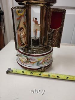 Vintage Swiss Reuge Dancing Ballerina Music Box Carousel Lipstick. Love Story