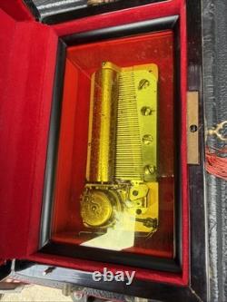 Vintage Swiss Reuge Sainte Croix CH 4 / 50 Music Box Switzerland Plays 4 Songs