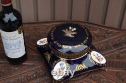 Vintage T limoges porcelain bonbonniere box floral decor