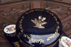 Vintage T limoges porcelain bonbonniere box floral decor