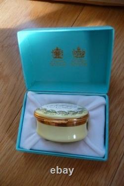Vintage TIFFANY enamel Trinket Box Halcyon Days Vrai Amore Ne Se Change MINT Box