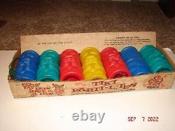 Vintage TIKI PARTI-LITES Blow Mold Plastic PARTY LIGHTS 7 on String NEW IN BOX