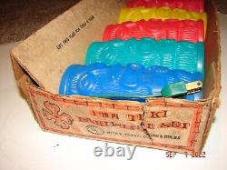 Vintage TIKI PARTI-LITES Blow Mold Plastic PARTY LIGHTS 7 on String NEW IN BOX