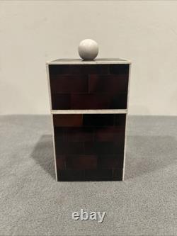 Vintage Tavola by Oggetti Brown decorative trinket box 6x 3