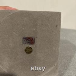 Vintage Tavola by Oggetti Green decorative trinket box withlid 4 x 4 1/4 x 2