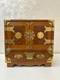 Vintage Teak & Burl Wood Korean Tansu Cabinet Chest Jewelry Box Brass Fittings