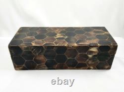 Vintage Tessellated Horn Dresser Box Silver Hinge Colombia Muriel Rudolph