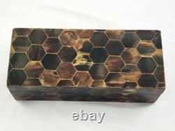 Vintage Tessellated Horn Dresser Box Silver Hinge Colombia Muriel Rudolph