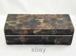 Vintage Tessellated Horn Dresser Box Silver Hinge Colombia Muriel Rudolph