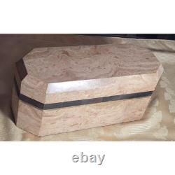 Vintage Tessellated Marble Stone Octagonal Box By Renoir Designs