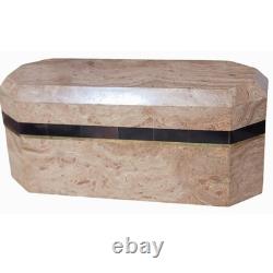 Vintage Tessellated Marble Stone Octagonal Box By Renoir Designs